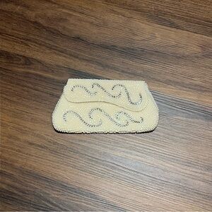Vintage 50s-60s white beaded clutch